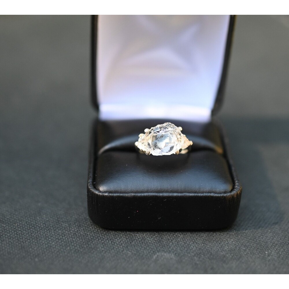 Boho ring raw diamond engagement ring rough gemstone wedding band unique alterna